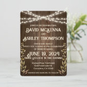 Rustikale Hochzeitseinladung Einladung (Stehend Vorderseite)