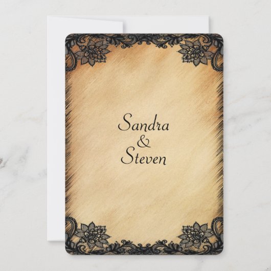 Rustikale Hochzeitseinladung Einladung (Rückseite)