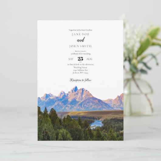 Rustikale Hochzeitseinladung Einladung (Stehend Vorderseite)