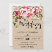 Rustikale Hochzeitseinladung Einladung (Vorderseite)