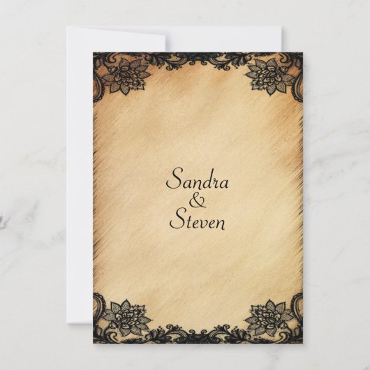 Rustikale Hochzeitseinladung Einladung (Rückseite)