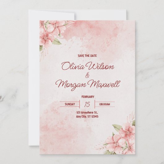 Rustikale Hochzeitseinladung Einladung (Vorderseite)