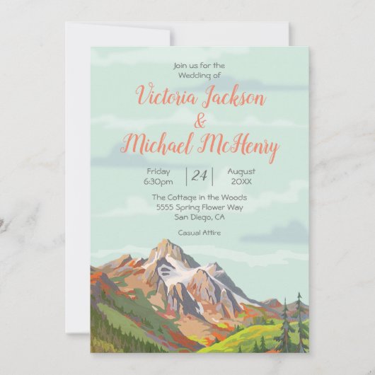 Rustikale Hochzeitseinladung Einladung (Vorderseite)