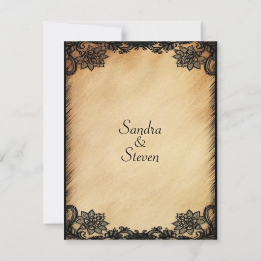 Rustikale Hochzeitseinladung Einladung (Rückseite)