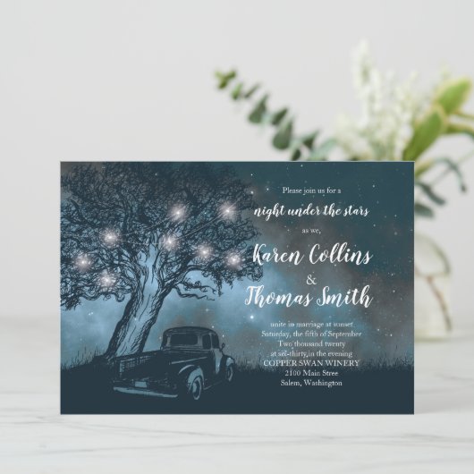 Rustikale Hochzeitseinladung Einladung (Stehend Vorderseite)