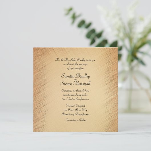 Rustikale Hochzeitseinladung Einladung (Stehend Vorderseite)