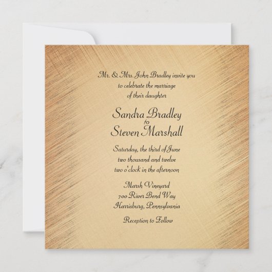 Rustikale Hochzeitseinladung Einladung (Vorderseite)