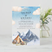 Rustikale Hochzeitseinladung Einladung (Stehend Vorderseite)