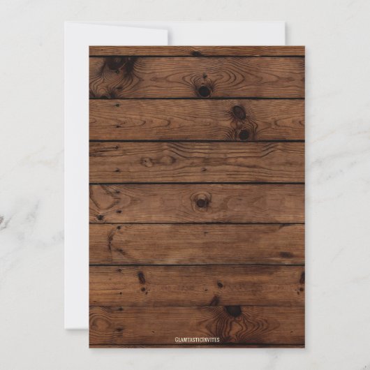 Rustikale Hochzeitseinladung, Einladung zur Hochze (Rückseite)