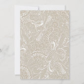 Rustikale Hochzeitseinladung in Burlap und Lace Einladung (Rückseite)