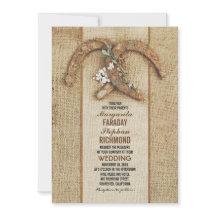 Rustikale Hochzeitseinladung mit Hufeisen