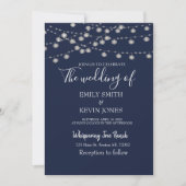 Rustikale Hochzeitseinladung mit Saitenlichtern Einladung (Vorderseite)