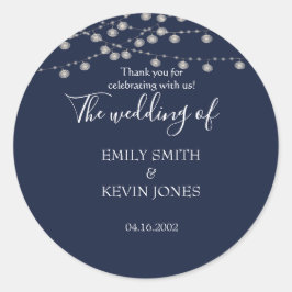 Rustikale Hochzeitseinladung mit Streichellichtern Runder Aufkleber