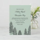 Rustikale Hochzeitseinladung - Pinienbäume Einladung (Stehend Vorderseite)