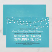 Rustikale Hochzeitseinladung Starry Night Lights Einladung (Vorne/Hinten)