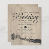 Rustikale Hochzeitseinladung zu günstigen Preisen (Vorne/Hinten)