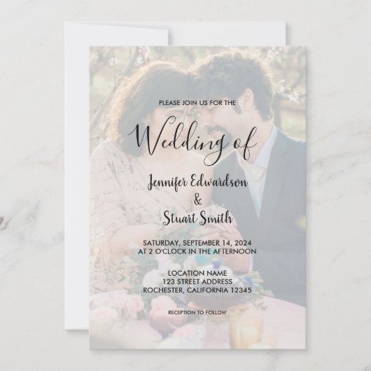 Rustikale Hochzeitseinladung zum Foto (Vorderseite)