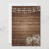 Rustikale Hochzeitseinladungen Einladung (Rückseite)