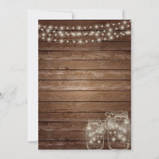 Rustikale Hochzeitseinladungen Einladung (Rückseite)