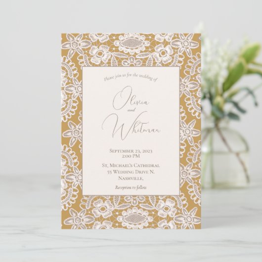 Rustikale Hochzeitseinladungen Einladung (Stehend Vorderseite)