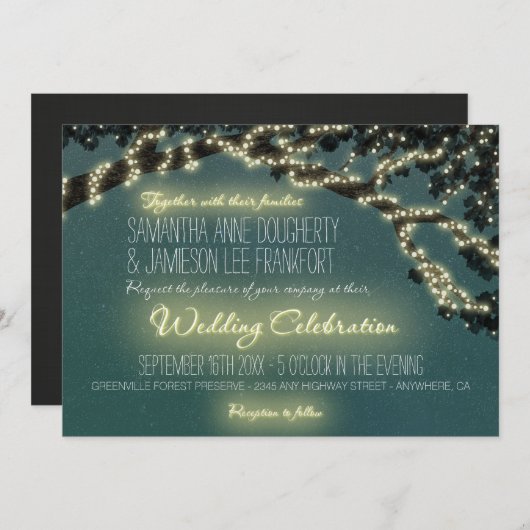 Rustikale Hochzeitseinladungen für die verzauberte Einladung (Vorne/Hinten)