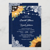 Rustikale Hochzeitseinladungen für Navy und Sonnen Einladung (Vorne/Hinten)