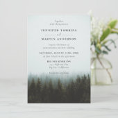 Rustikale Hochzeitseinladungen im Bergwald Einladung (Stehend Vorderseite)