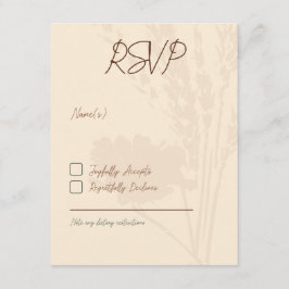 Rustikale Hochzeitseinladungen, RSVP-Karte, braun Begleitkarte