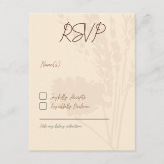 Rustikale Hochzeitseinladungen, RSVP-Karte, braun Begleitkarte