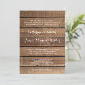 Rustikale Hochzeitseltern von Bride Einladung (Stehend Vorderseite)