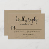 Rustikale Hochzeitsempfangskarte RSVP Karte (Vorne/Hinten)