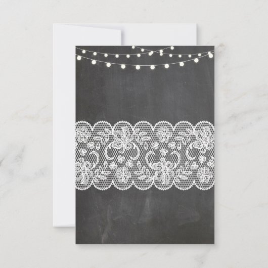 Rustikale Hochzeitsempfangskarten Einladung (Rückseite)