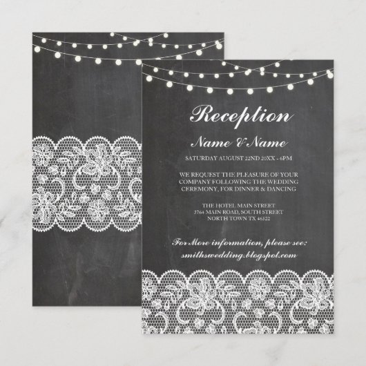 Rustikale Hochzeitsempfangskarten Einladung (Vorne/Hinten)