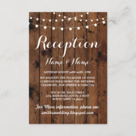 Rustikale Hochzeitsempfangskarten Holzleuchten Begleitkarte