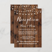 Rustikale Hochzeitsempfangskarten Holzleuchten Begleitkarte (Vorne/Hinten)