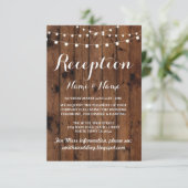 Rustikale Hochzeitsempfangskarten Holzleuchten Begleitkarte (Stehend Vorderseite)