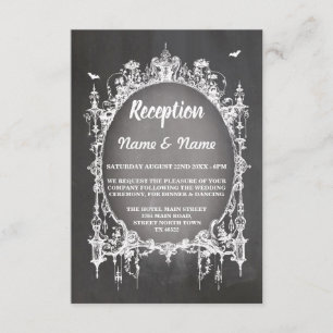 Rustikale Hochzeitsempfangskarten im gotischen Rah Begleitkarte