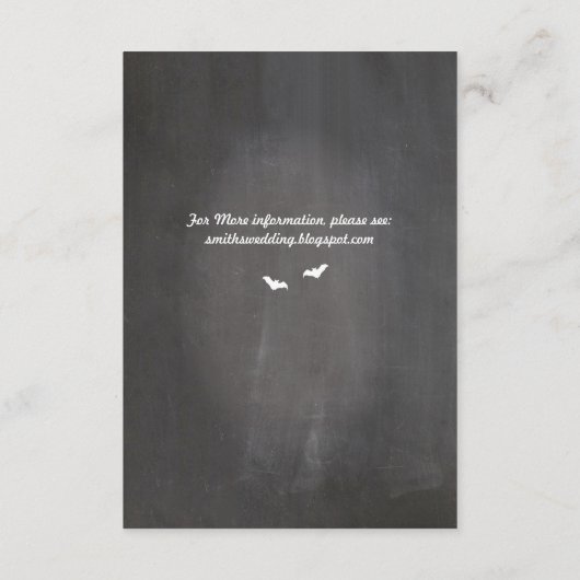 Rustikale Hochzeitsempfangskarten mit gotischem Ra Begleitkarte (Rückseite)