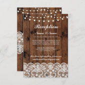 Rustikale Hochzeitsempfangskarten mit Holzbalken Einladung (Vorne/Hinten)