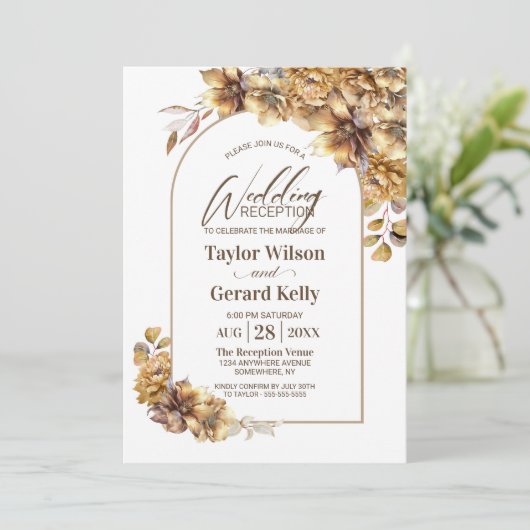 Rustikale Hochzeitsempfehlung Einladung (Stehend Vorderseite)