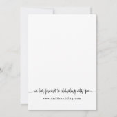 Rustikale Hochzeitsempfehlung Einladung (Rückseite)