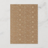 Rustikale Hochzeitsempfehlung für Burlap Lace Sunf Begleitkarte (Rückseite)
