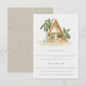 Rustikale Hochzeitsempfehlung für das tropische Pa Begleitkarte (Vorne/Hinten)