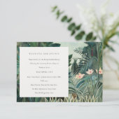 Rustikale Hochzeitsempfehlung für exotische Tropen Begleitkarte (Stehend Vorderseite)
