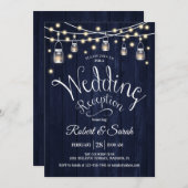 Rustikale Hochzeitsempfehlung für Holz und Licht Einladung (Vorne/Hinten)