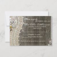 Rustikale Hochzeitsempfehlung für Lace Wood Floral