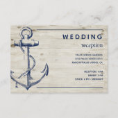 Rustikale Hochzeitsempfehlung für Nautic Anchor Begleitkarte (Vorderseite)