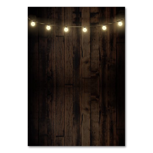 Rustikale Hochzeitsempfehlung + Hotelkarten Tischnummer (Rückseite)