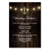 Rustikale Hochzeitsempfehlung + Hotelkarten Tischnummer (Vorderseite)