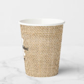 Rustikale Hochzeitsempfehlung mit benutzerdefinier Pappbecher (Links)